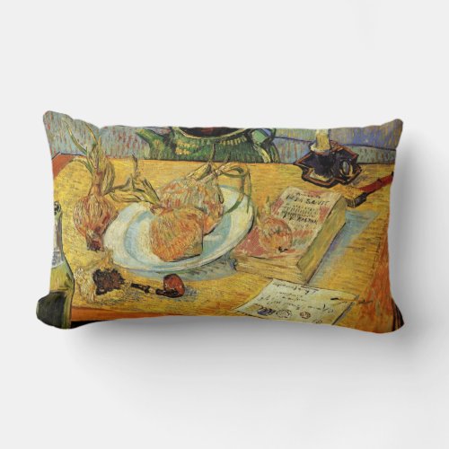 Still Life with Drawing Board by Vincent van Gogh Lumbar Pillow