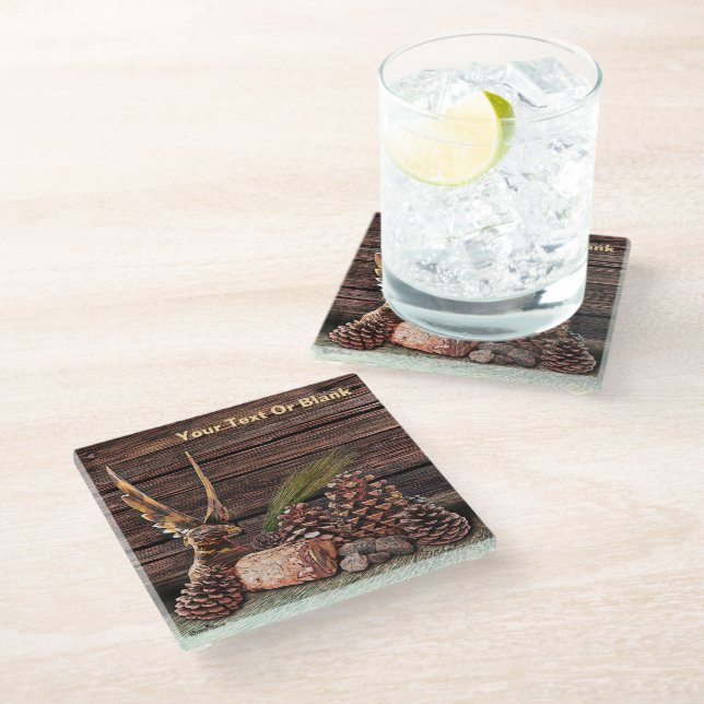 Still Life With Eagle Glass Coaster (Angled)