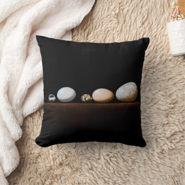 Still Life with Eggs – Realistic Painting Art Throw Pillow (Blanket)