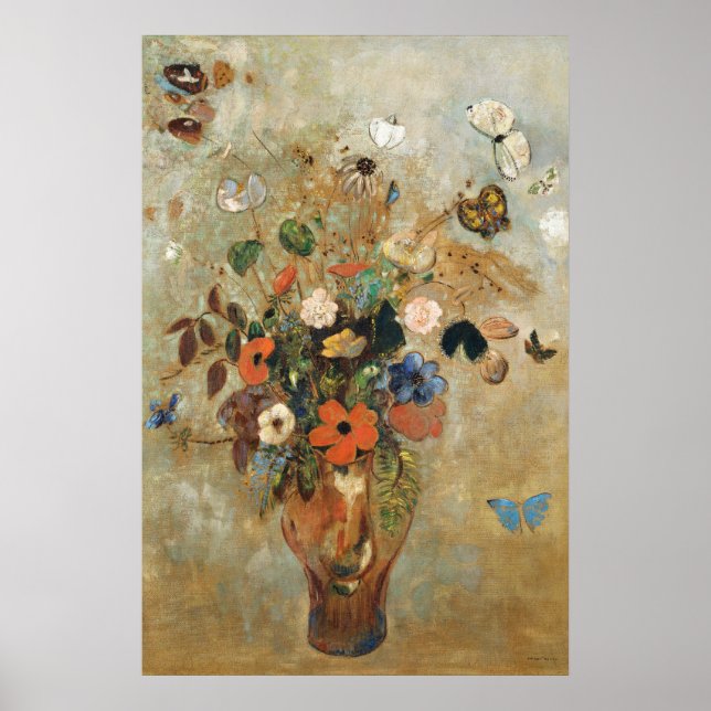 Still Life with Flowers (1905) by Odilon Redon Poster (Front)