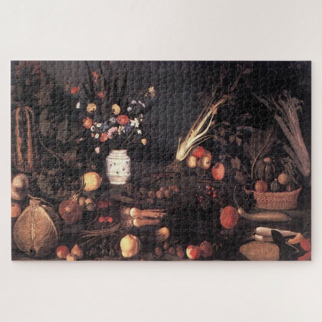 Still Life with Flowers and Fruit – Caravaggio Jigsaw Puzzle (Horizontal)