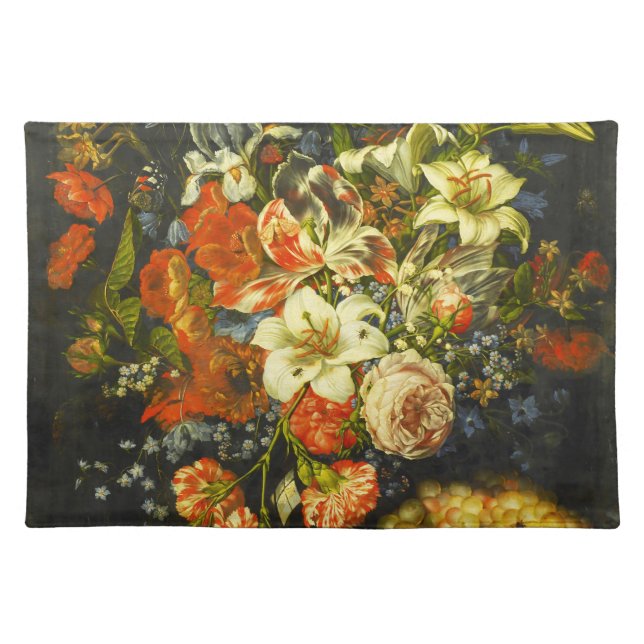 Still Life with Flowers and Fruit  Cloth Placemat (Front)