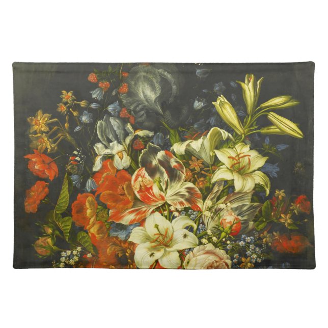 Still Life with Flowers and Fruit  Cloth Placemat (Front)