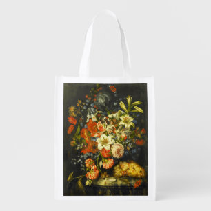 Still Life with Flowers and Fruit  Grocery Bag
