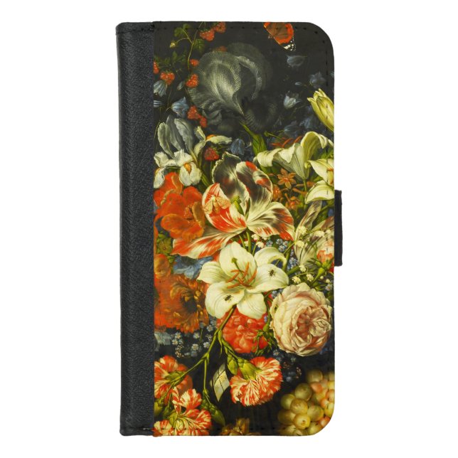 Still Life with Flowers and Fruit  iPhone Wallet Case (Front)