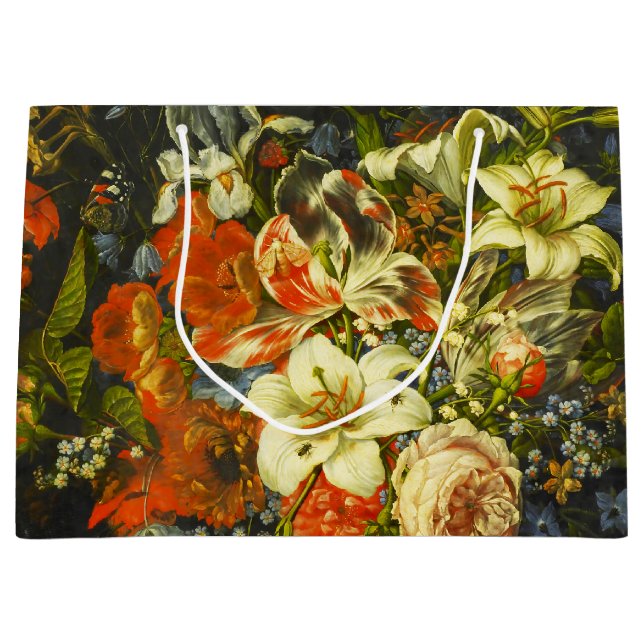 Still Life with Flowers and Fruit  Large Gift Bag (Front)