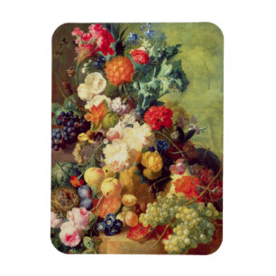 Still Life with Flowers and Fruit Magnet