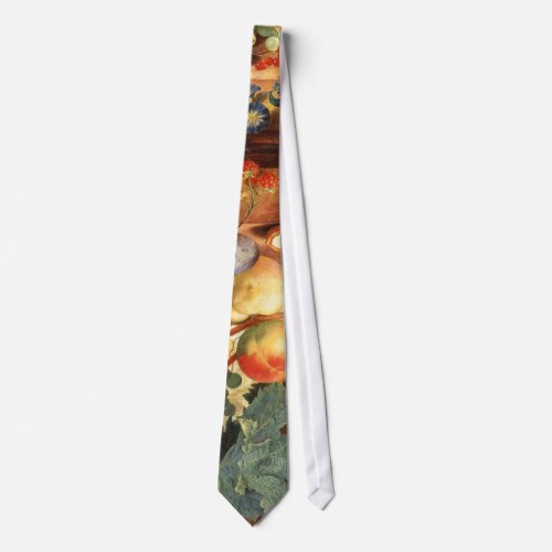 Still life with flowers and fruit neck tie