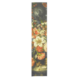 Still Life with Flowers and Fruit  Short Table Runner