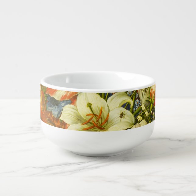 Still Life with Flowers and Fruit  Soup Mug (Front)
