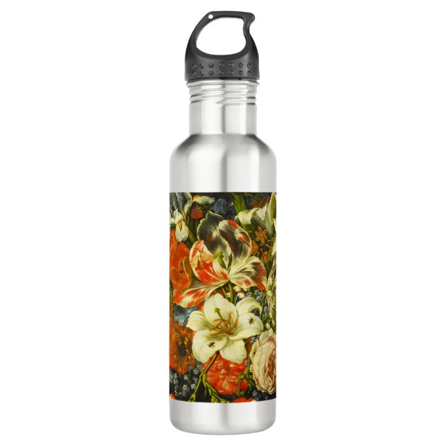 Still Life with Flowers and Fruit  Stainless Steel Water Bottle (Front)