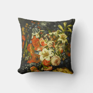 Still Life with Flowers and Fruit Throw Pillow