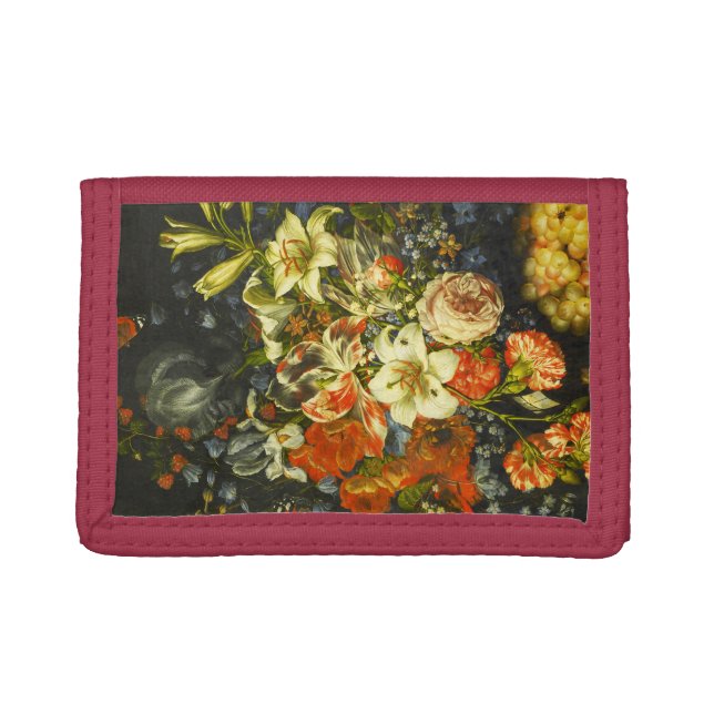 Still Life with Flowers and Fruit  Trifold Wallet (Front)