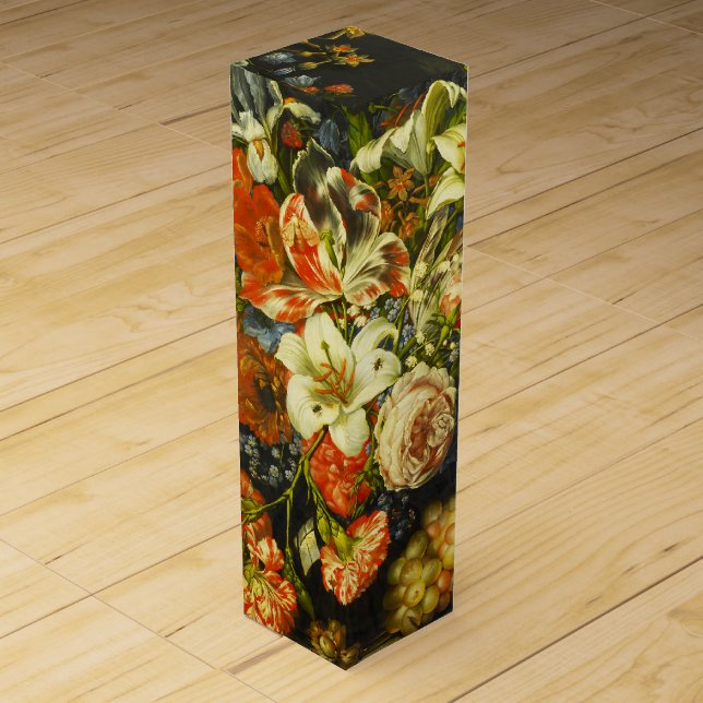 Still Life with Flowers and Fruit  Wine Box (Front)