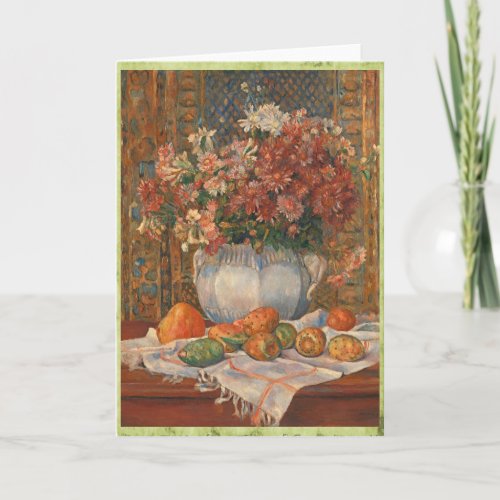 Still Life with Flowers and Prickly Pears Renoir  Card