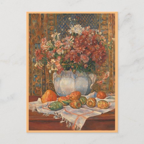 Still Life with Flowers and Prickly Pears Renoir  Postcard