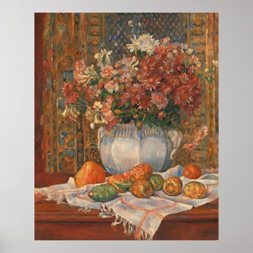 Still Life with Flowers and Prickly Pears Renoir Poster