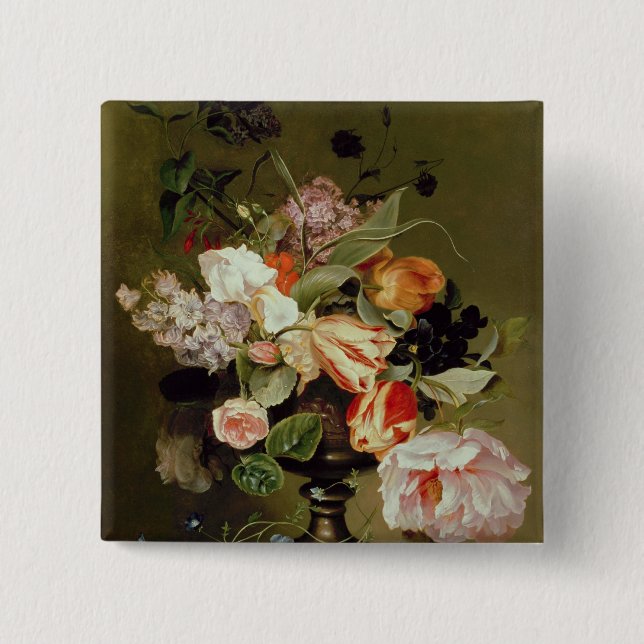 Still life with flowers button (Front)