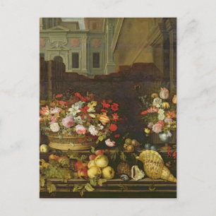 Still Life with Flowers, Fruits and Shells Postcard