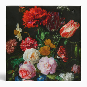 Still Life with Flowers in a Glass Vase  3 Ring Binder