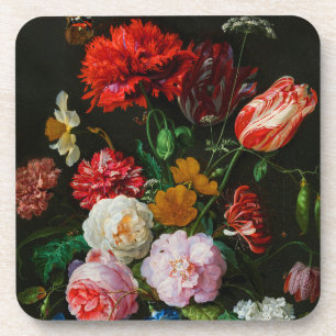 Still Life with Flowers in a Glass Vase Beverage Coaster