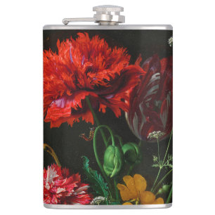 Still Life with Flowers in a Glass Vase Flask