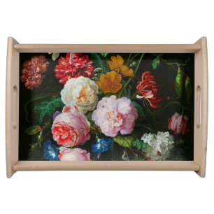 Still Life with Flowers in a Glass Vase Serving Tray