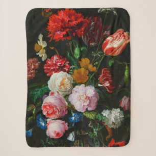 Still Life with Flowers in a Glass Vase  Sherpa Blanket