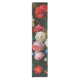 Still Life with Flowers in a Glass Vase Short Table Runner