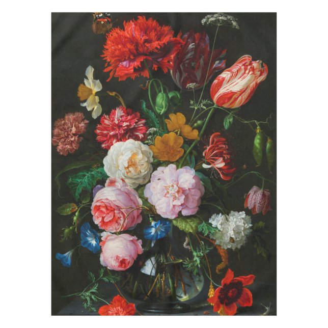 Still Life with Flowers in a Glass Vase  Tablecloth (Front)