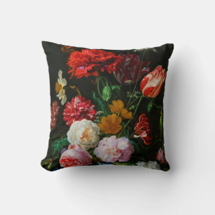 Still Life with Flowers in a Glass Vase Throw Pillow