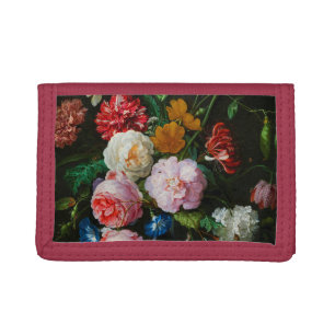 Still Life with Flowers in a Glass Vase Tri-fold Wallet