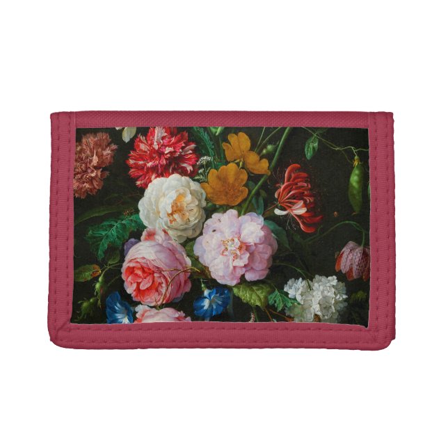 Still Life with Flowers in a Glass Vase  Trifold Wallet (Front)