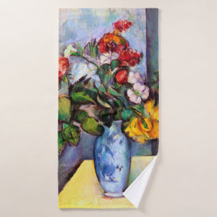 Still Life with Flowers in a Vase, Paul Cezanne Bath Towel