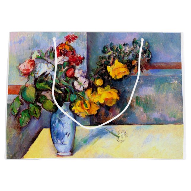Still Life with Flowers in a Vase, Paul Cezanne Large Gift Bag (Front)