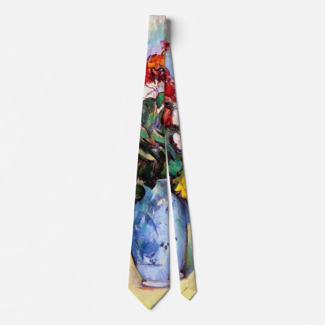 Still Life with Flowers in a Vase, Paul Cezanne Neck Tie (Front)