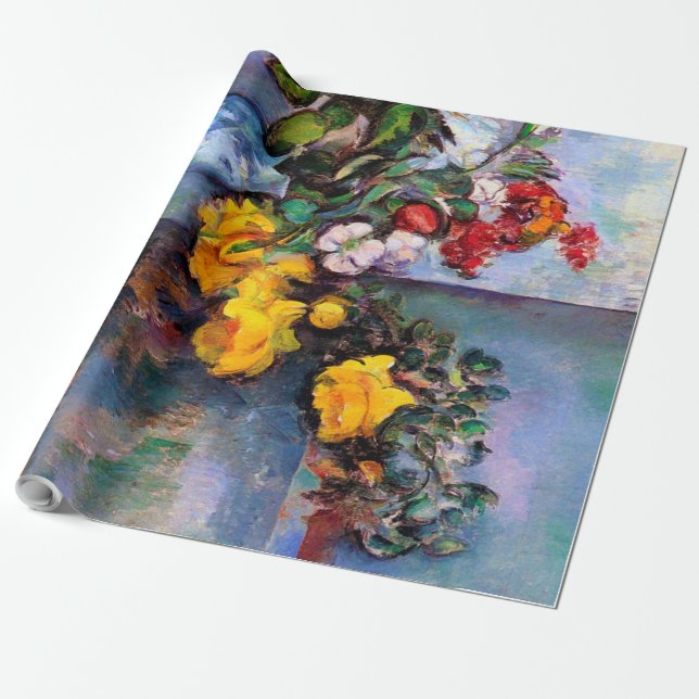 Still Life with Flowers in a Vase, Paul Cezanne Wrapping Paper (Unrolled)