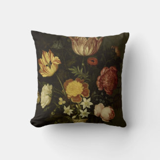 Still Life With Flowers in a Wan-li Vase Ambrosius Throw Pillow