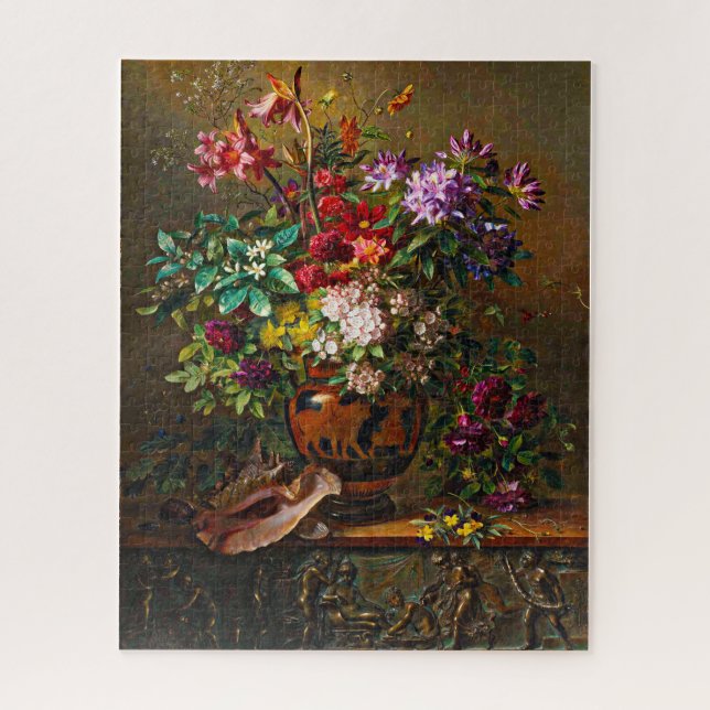 Still Life With Flowers in Greek Vase Van Os 1817 Jigsaw Puzzle (Vertical)