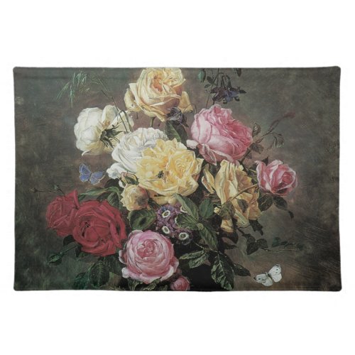 Still Life with Flowers in Vase by Olaf Hermansen Cloth Placemat