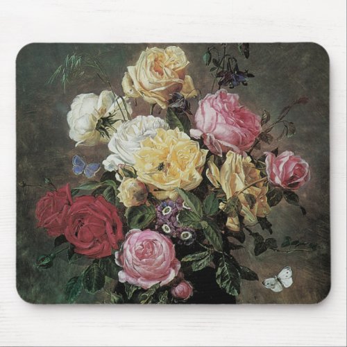 Still Life with Flowers in Vase by Olaf Hermansen Mouse Pad