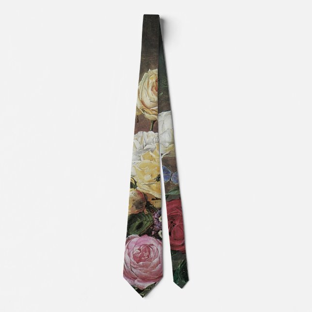 Still Life with Flowers in Vase by Olaf Hermansen Tie (Front)