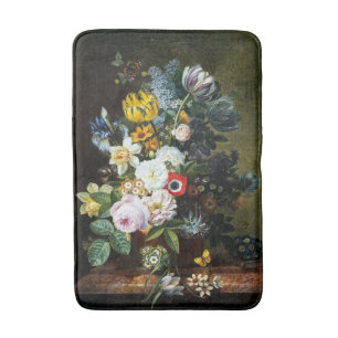 Still Life with Flowers painting Bath Mat