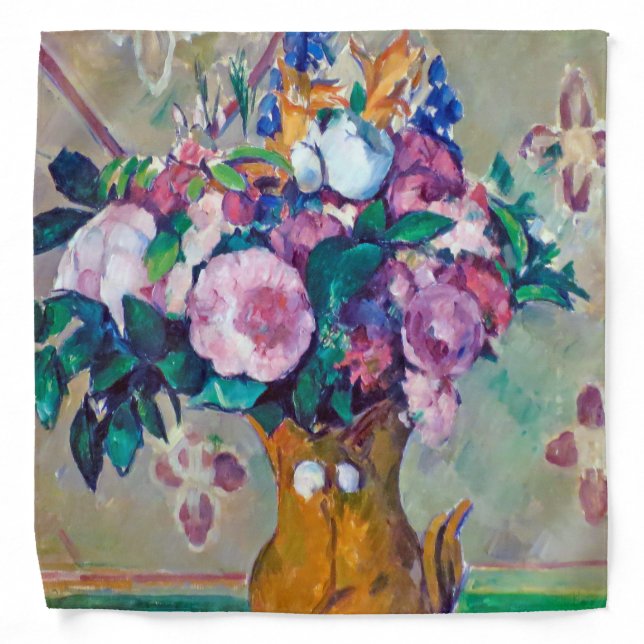 Still Life with Flowers, Paul Cezanne Bandana (Front)