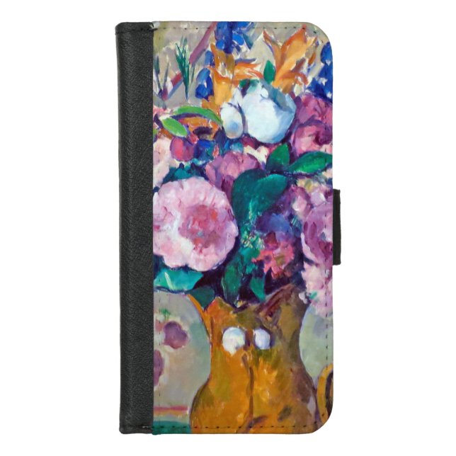 Still Life with Flowers, Paul Cezanne iPhone Wallet Case (Front)