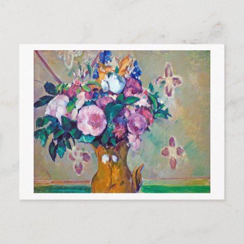 Still Life with Flowers Paul Cezanne Postcard