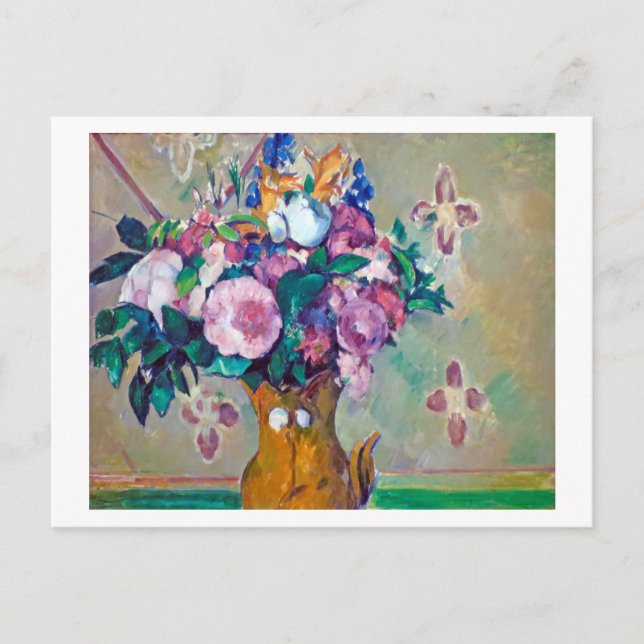 Still Life with Flowers, Paul Cezanne Postcard (Front)
