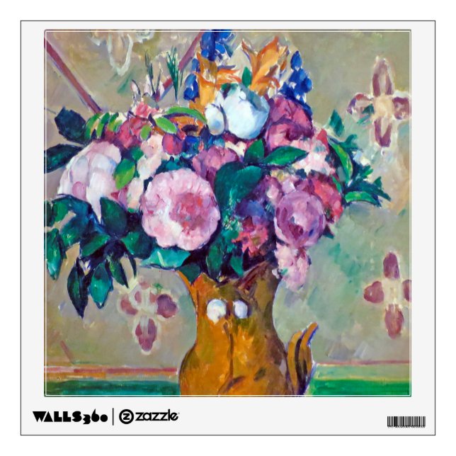 Still Life with Flowers, Paul Cezanne Wall Decal (Front)