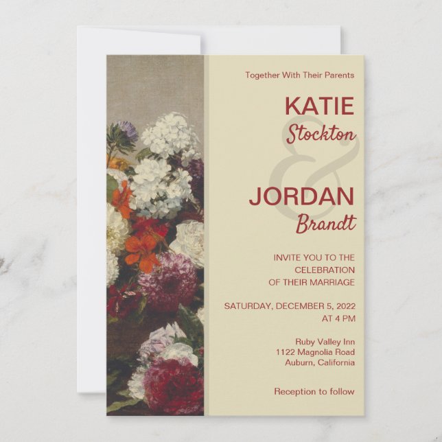 Still Life with Flowers Wedding Invitation (Front)