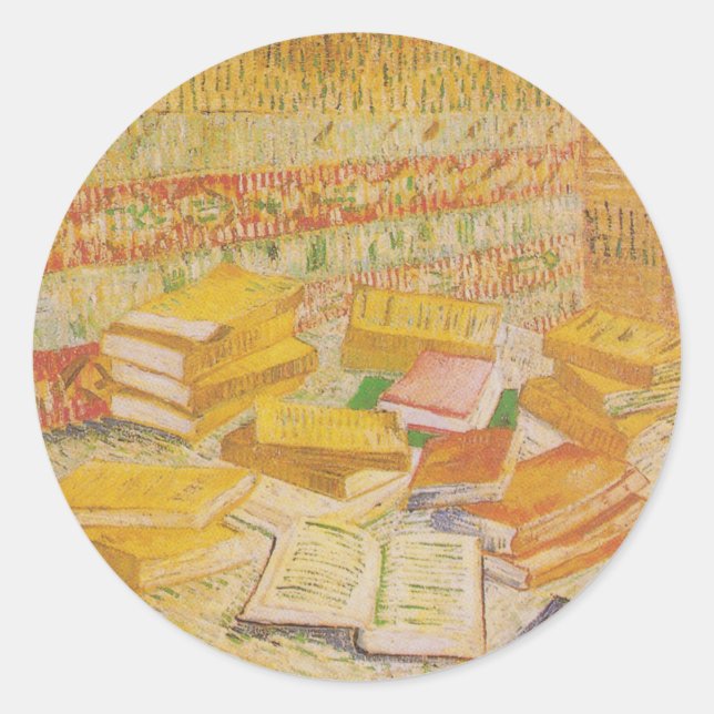 Still Life with French Novels | Vincent van Gogh Classic Round Sticker (Front)